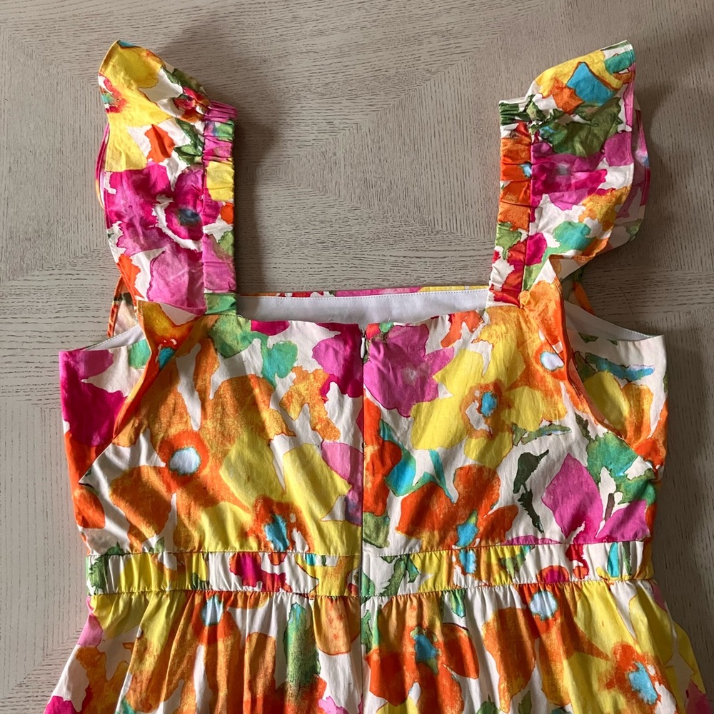 London Times Floral Maxi Dress in Pink, Yellow, Orange, Green - Picture 10 of 12